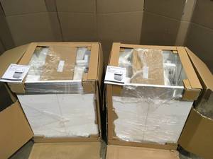lot 13 image: Lot of 2 Glacier Bay All-in-One 24.2 in. x 21.3 in. x 33.8 in. Stainless Steel Laundry Sink and White 2 Door Cabinet Customer Returns See Terms on Auction