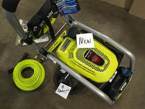lot 39 image: RYOBI 3300 PSI 2.5 GPM Cold Water Gas Pressure Washer with Honda GCV200 Engine Slight Damage Customer Returns See Terms on Auction