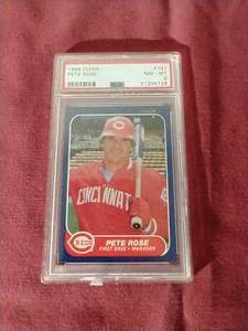 1986 Fleer Pete Rose Card - PSA8