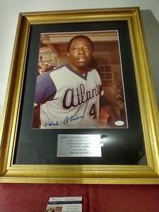 Autographed Hank Aaron 11x14 Plaque - With COA