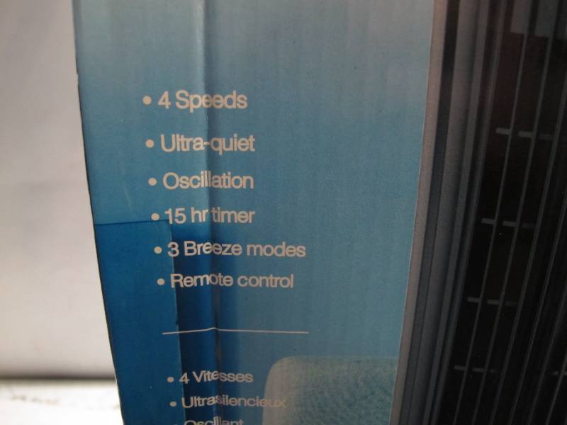 lot 479 image: OmniBreeze Tower Fan - 39.3 Inches  Black  With Remote