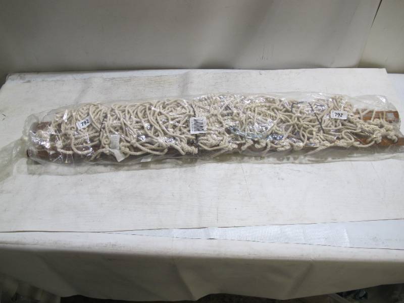 lot 792 image: West Bay Single Person Hammock - Off-White Cotton Braid