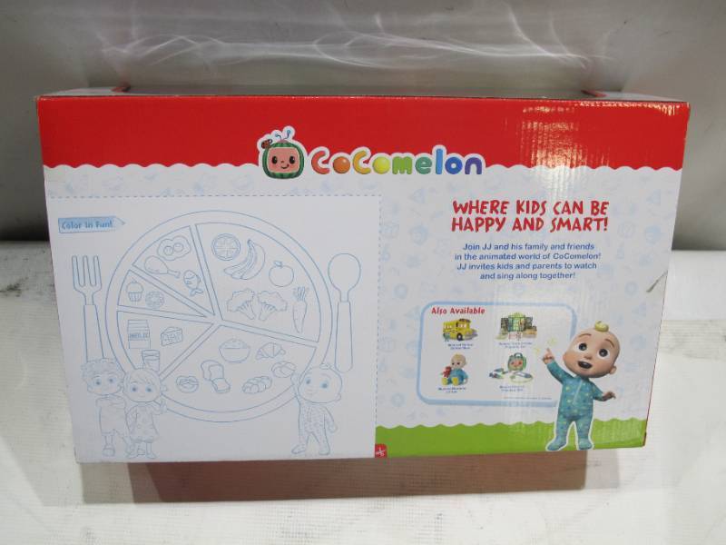lot 527 image: New Cocomelon JJ PLUSH Doll Eat Lunch Play Lunchbox Popsicle Spoon 16 Piece Set