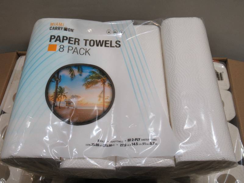lot 932 image: 1 Case - 24 Rolls of Miami Carry-On Paper Towels - 2 ply x 80 sheets per roll