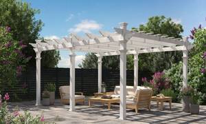 lot 413 image: Vita Grande Vinyl Pergola - 12 x 16 - White