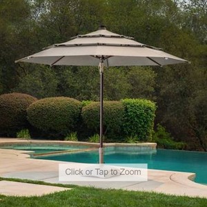 lot 414 image: ProShade 11 Solar LED Aluminum Umbrella with Tilt - Beige Cast Shale