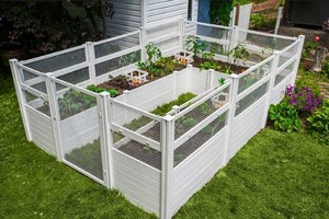 lot 416 image: Vita 8X12 Keyhole Raised Garden Bed - White