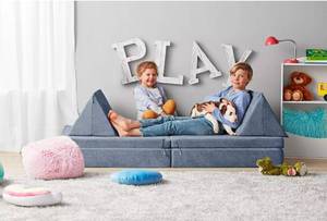 lot 435 image: Members Mark 4 Piece Kids Explorer Sofa - Denim