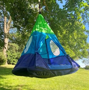 lot 436 image: M & M Outdoor 39in Platform Tent Swing with Detachable Tent