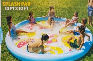 lot 439 image: WOW Giant Splash Pad Inflatable 10 Ft Diameter Wading Pool with Sprinkler