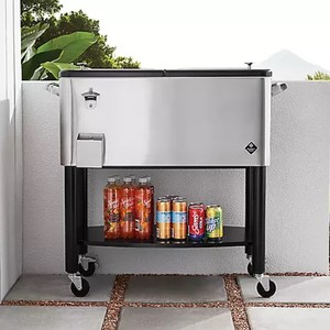 lot 444 image: Members Mark 80-Qt. Stainless Steel Cooler with Cover