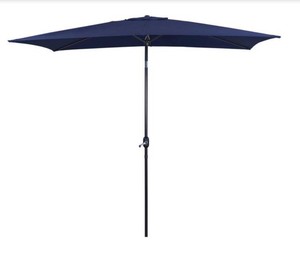 lot 454 image: 10 ft. x 7 ft. Crank Lift Rectangle Outdoor Patio Market Umbrella in Indigo Blue (Base Not Included)