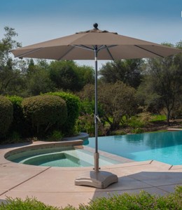 lot 457 image: Pro-Shade 10ft Aluminum Market Umbrella with Grey Pole Finish - Dove