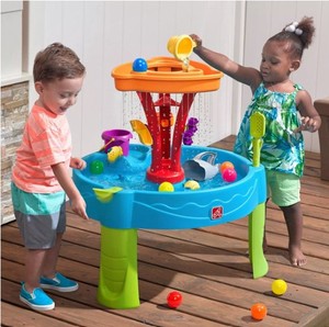 lot 498 image: NEW Step2 Summer Showers Splash Tower Water Table with Accessories