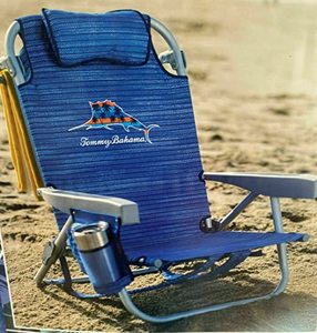 lot 501 image: NEW Tommy Bahama Backpack Beach Chair-5-Position -Storage Pouch (Sailfish and Palms)