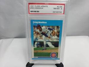 lot 29 image: Greg Maddux 1987 Fleer Update U-68 PSA Graded NM-MT 8