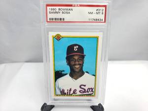 lot 30 image: Sammy Sosa 1990 Bowman #312 PSA Graded NM-MT 8