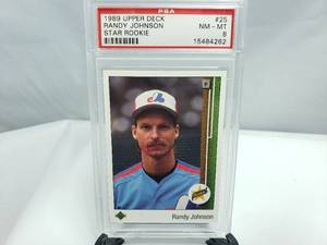 lot 32 image: Randy Johnson Star Rookie 1989 Upper Deck #25 PSA Graded NM-MT 8