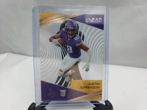 lot 45 image: Justin Jefferson Clear Vision Rookie Card Panini CV-11