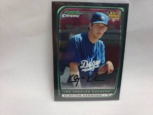 lot 96 image: Clayton Kershaw Autograph Rookie Card Bowman Chrome BDP26