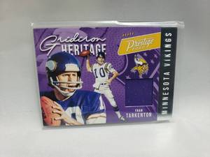 lot 100 image: Fran Tarkenton Jersey Patch Relic 2020 Panini Prestige No. GH-FT