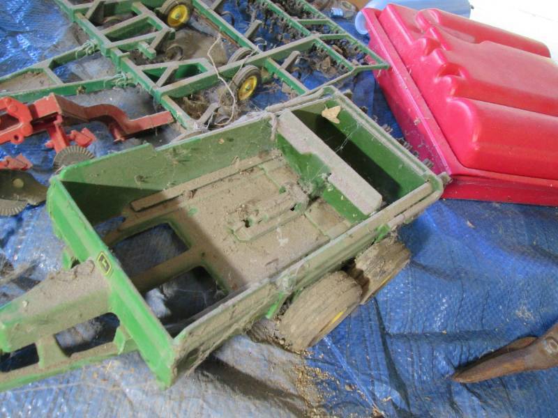 John Deere toy tractor equipment an...