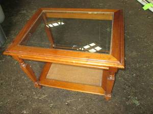 Glass top coffee table...