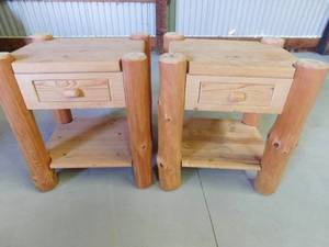 lot 11 image: 2 Log night stands