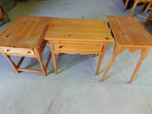 lot 15 image: night stand end table and small table-solid wood