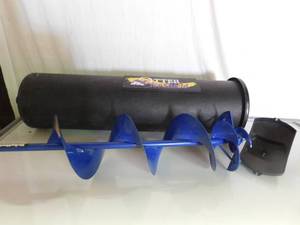 lot 31 image: 10 strike master ice auger attachment with otter ice shield carrying case
