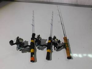 lot 139 image: 3 ice fishing rod and reel combos