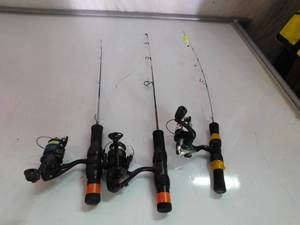 lot 146 image: 3 ice fishing rod and reel combos