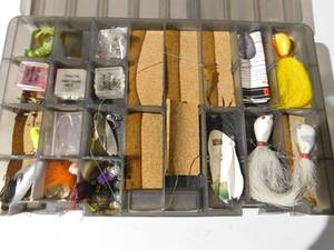 lot 178 image: Plastic plano tackle box with fishing tackle