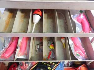 lot 76 image: tackle box with fishing tackle