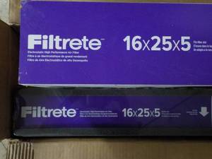 2 Filtrate 16 x 25 x 5 3M Filters...