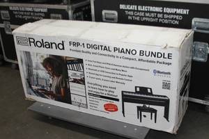 lot 14 image: Roland FRP-1 88-Key  Digital Piano  Keyboard System - Includes Piano Bench Seat Foot Pedal and Headphones