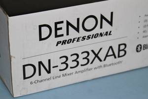 lot 26 image: Denon Professional Bluetooth Enabled DN-333XAB 6-Channel Line  Mic Audio Mixer  Amp  Amplifier