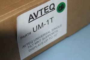 lot 52 image: AVTEQ Universal Single Flat Screen Flatscreen Display  Monitor  Television  TV Wall Mount for 45-98 Displays - New in Box
