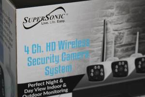 lot 53 image: New - Supersonic 4 Video Camera  4-Channel CCTV Surveillance HD Wireless Security System with Digital NVR