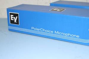 lot 32 image: Lot of 2 - Electro-Voice EV PolarChoice Polar Choice PC Desktop 12 Pro Audio Gooseneck Tabletop  Desktop Microphones