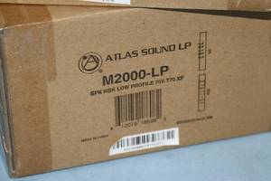 lot 87 image: Lot of 6 - NEW - Atlas Sound Dual 2x4 Sound Masking Speaker System with 70V Transformer - Model M2000-LP