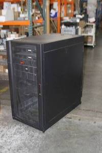 lot 114 image: APC Network Equipment Rack with HP Proliant Servers and HP MSA 2040 SAN Storage with Drives