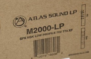 lot 88 image: Lot of 6 - NEW - Atlas Sound Dual 2x4 Sound Masking Speaker System with 70V Transformer - Model M2000-LP