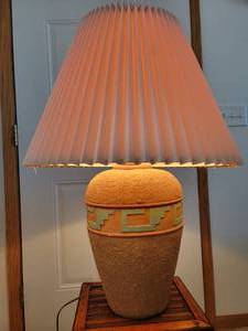 lot 52 image: Ceramic Aztec Lamp W Exquisite Detail