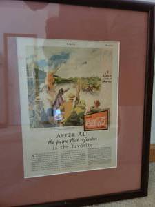 lot 58 image: Vintage 1931 Coca Cola Framed Ad 11x17