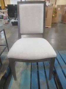 lot 101 image: CREATED FOR MACYs SHING MARK FURNITURE Solid Back Wood Dining Chair with upholstered seats, In Like New Condition. Nice and Comfortable.