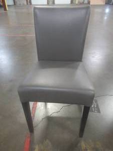lot 104 image: CREATED FOR MACYs JASON FURNITURE Leather Upholstered Dining Side Chair, In Like New Condition. Nice and Comfortable.