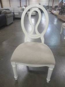 lot 116 image: CREATED FOR MACYs UNIVERSAL FURNITURE Upholstered Dining Balloon-Back, Side Chair. In Like New Condition. Nice and Comfortable.