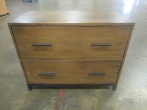 lot 122 image: CREATED FOR MACYs HOANG SIHN FURNITURE SOLID WOOD 2-Split-Drawer Filing Cabinet, Approximate Dimensions 36 x 20 x 28 12 Tall. In Like New Condition.