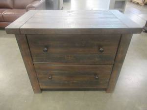 lot 130 image: CREATED FOR MACYs HOANG SINH FURNITURE Solid Wood Buffet 2 Split Drawer Filing Cabinet. Approximate Dimensions 38 x 22 x 31 12 Tall. In Like New Condition.
